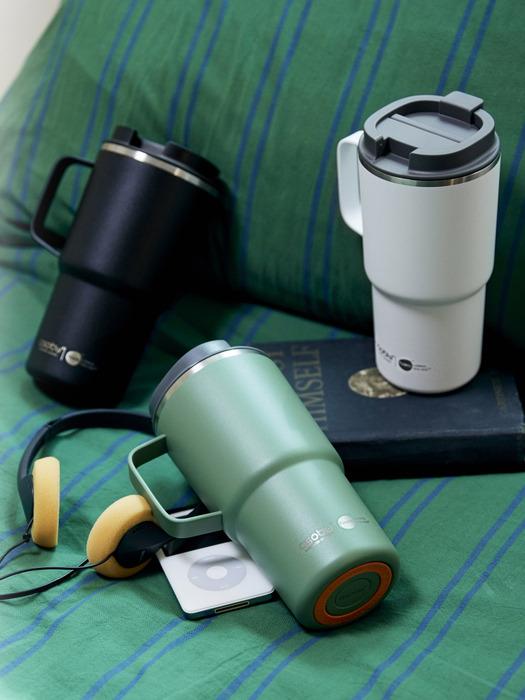 ASOBU Ceramic Stainless Steel Vacuum Insulated Mug Tumbler 650ml Nitro white