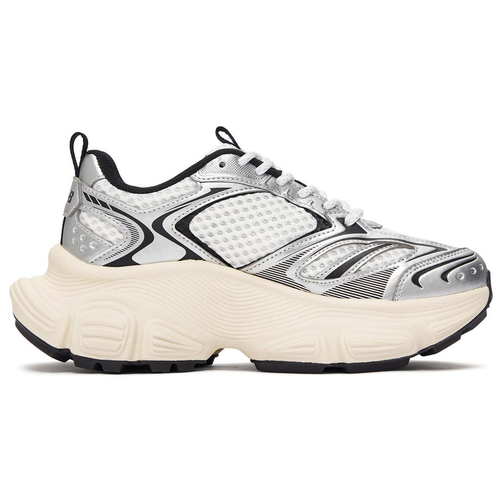 New MLB Winner Chunky Anti-Slip Wear-Resistant Low-Top Chunky Sneakers Unisex Silver 3ASHWD15N-50IVS