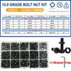 Din912 Allen Bolt Hex Socket Round Cap Head Screw Nut Kit M2 M3 M4 M5 M6 12.9 Grade Black Hex Hexagon Bolt Nut Assortment Set