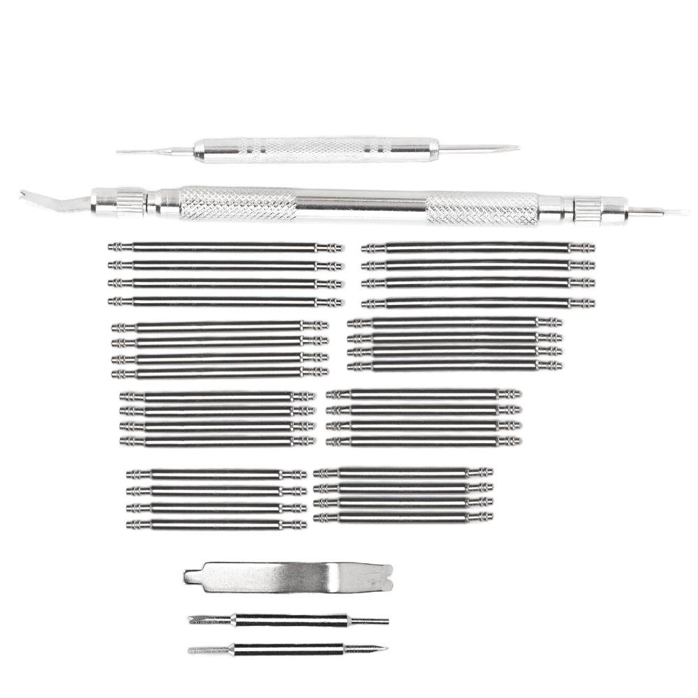 37 Pcs Silver Watch Repair Tool Kit Alloy Spring Bar Tool Set Band Adjustment