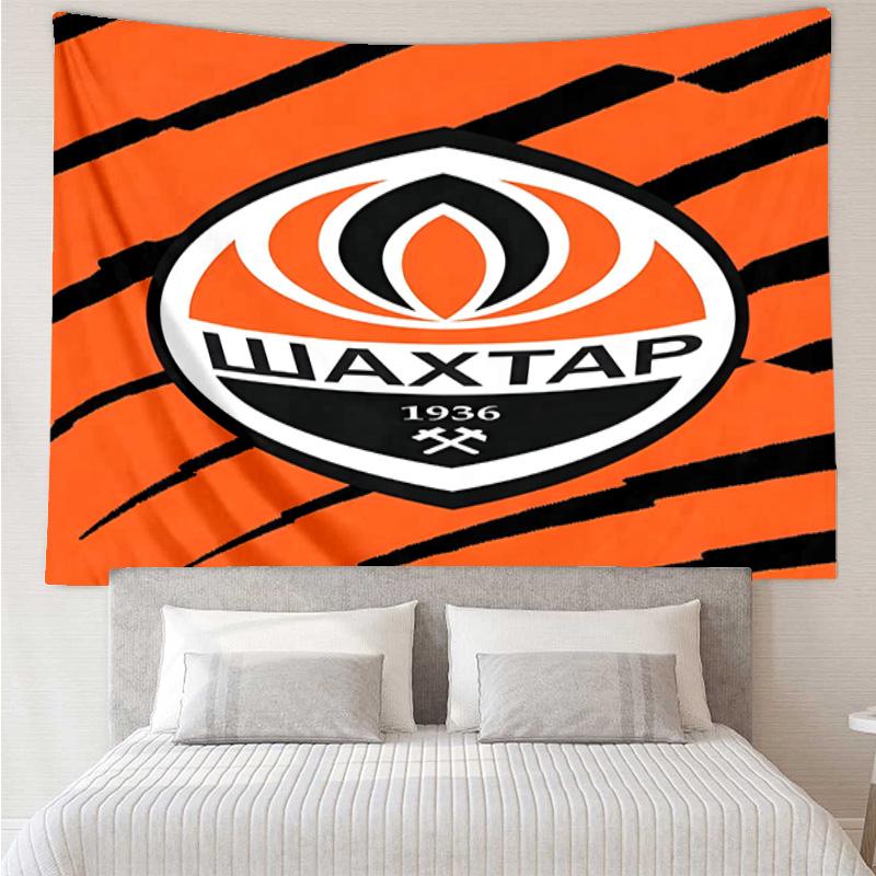 Shakhtar Donetsk Crest Design Tapestry Room Decoration Wall Hanging for Living Room Bedroom, dormitory, Birthday and Christmas gifts