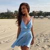 Elegant Bodycon Sexy Women's Dress for Women 2022 Summer Sleeveless Satin A-line Party Club Mini Pleated Dresses Woman Robe
