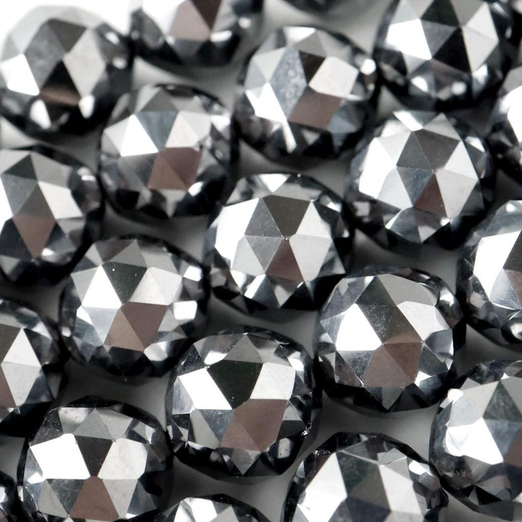 [GOLD STONE] Terahertz Ore 100-Facet Cut Beads, 40cm Long, Star Cut, Triangle Cut, Handmade Accessories, Sold In Strands, 8mm