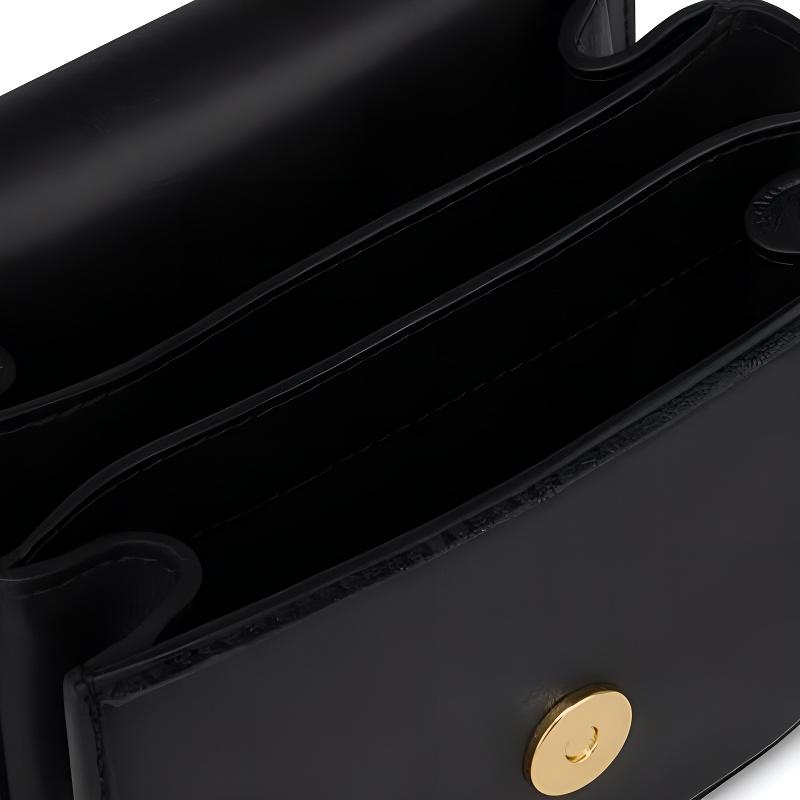 Moschino Inflatable Heart Shaped Decorative Flap Closure Three Layer Chain Leather Crossbody Shoulder Bag Women bags Black A74198008-1555