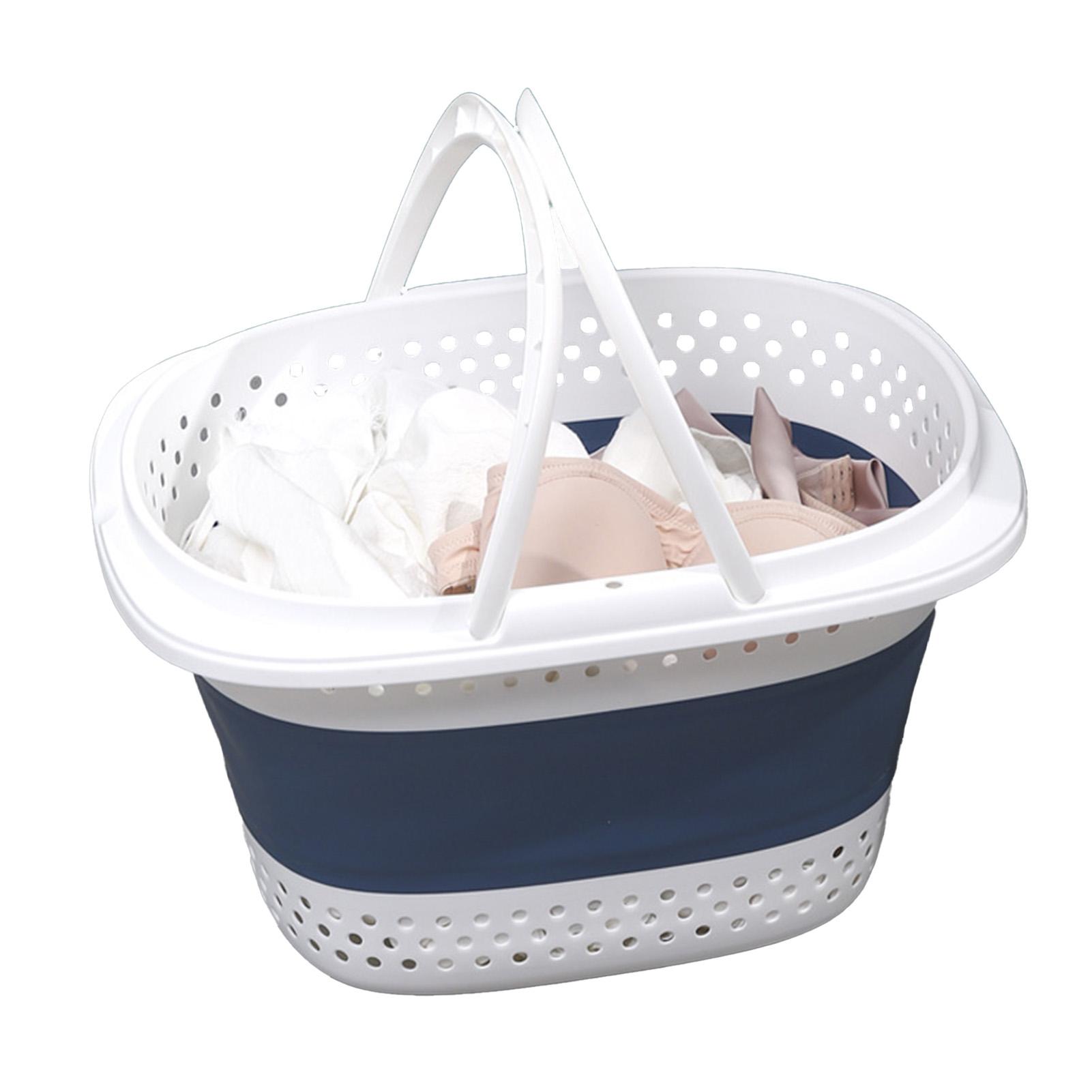 Collapsible Plastic Laundry Basket Foldable Space Saving Storage Container   Basket for Laundry Large Size