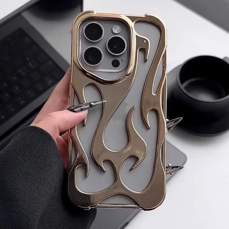 Custodia per Telefono con Design a Fiamma 3D Vuota Per Per Iphone 1 14 13 11 12 17 Air 16 Pro Max 1 Plus Fresca Antiurto Morbida Copertura Posteriore