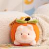 15cm Cartoon Fun Fruit Nest With Animal Plush Doll Pendant Apple Orange Pig Shiba Dog Capybara Plush Toy Christmas Gift For Kids