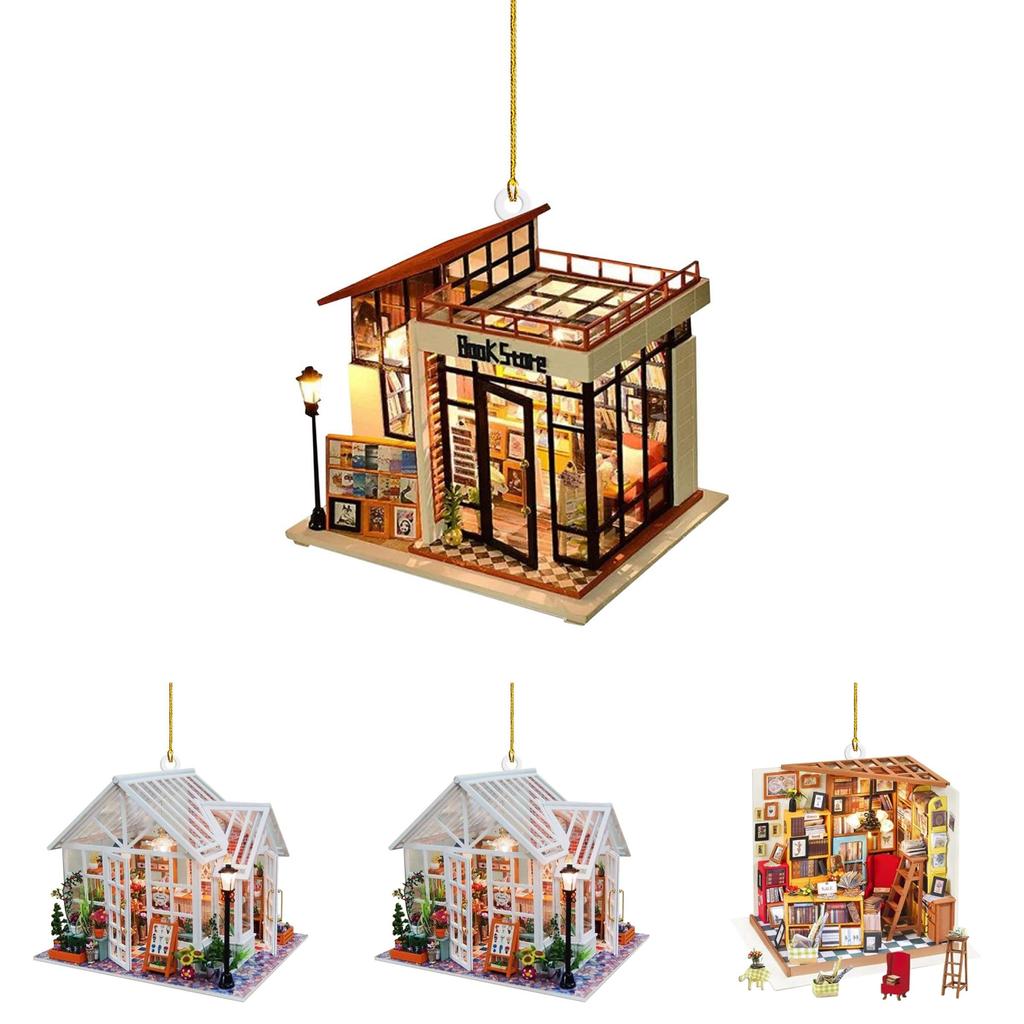 Acryl Auto Interieur Decoratie Met Boekenkast Ontwerp Voor Kerstcadeau Ideeën