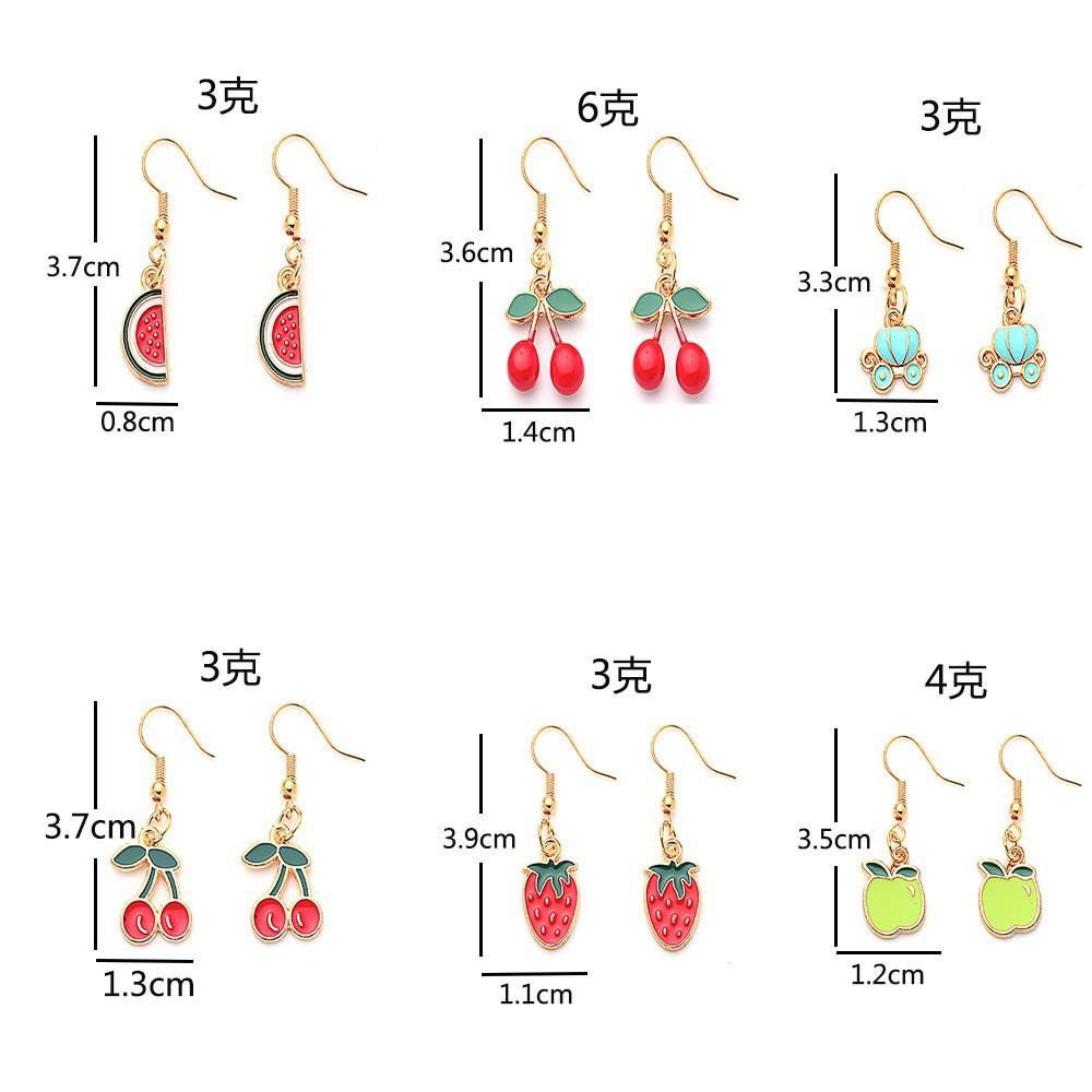 Summer Cherry Fruit Strawberry Series Personalized Alloy Drip Earrings Earrings Women