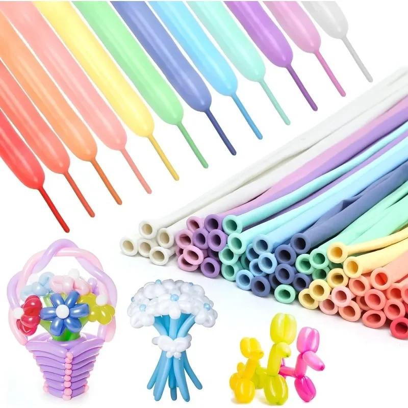 New 100Pcs/set Candy Colored Long Balloons Scene Decoration Party Supplies Handmade Balloon Bouquets Long Balloon Accessories