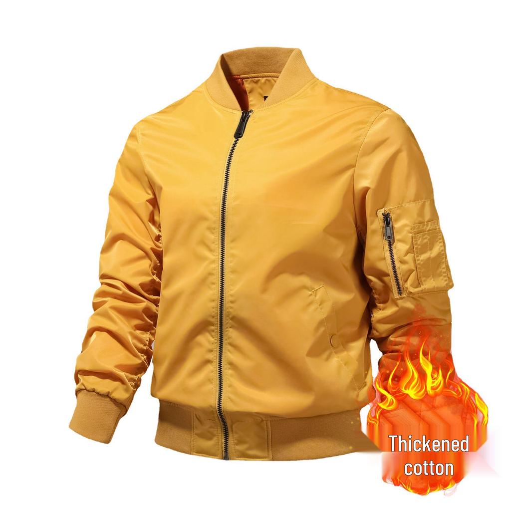 Men's Trend 2025 Thickened Baseball Collar Cotton Jacket - Autumn/Winter Loose Fit