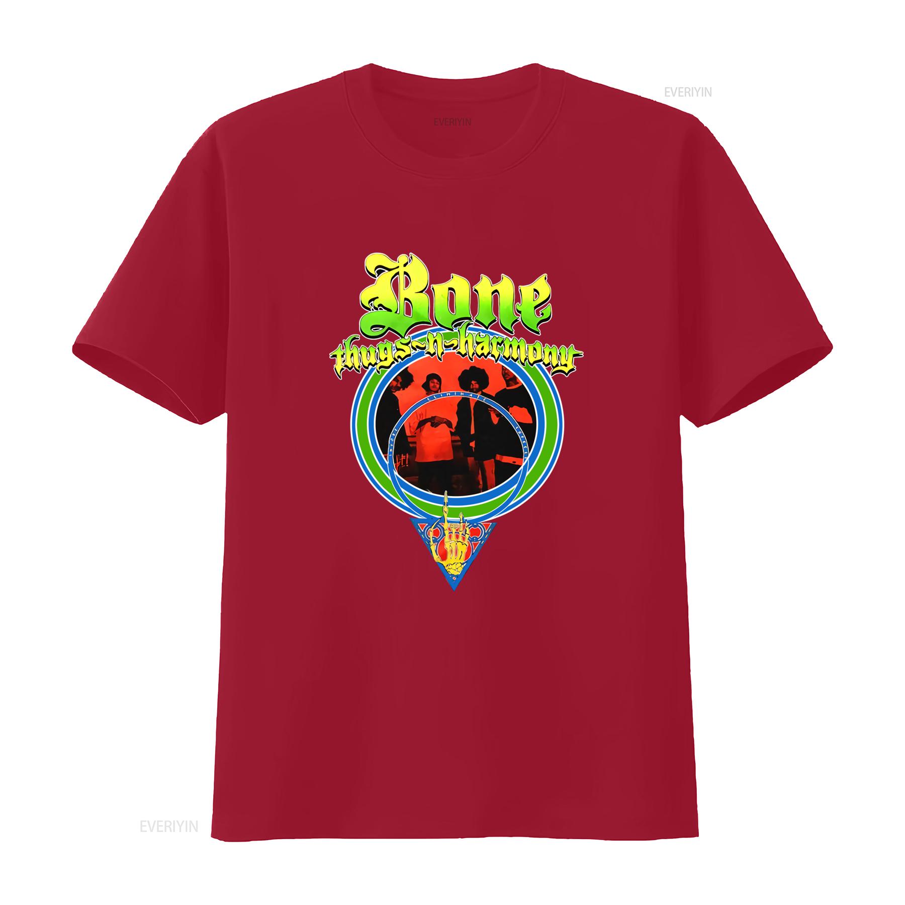 Authentic BONE THUGS N HARMONY I E S Slim Fit T Shirt Black Band Design vintage Washed Unisex Stylish Versatile homme Slightly S