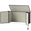 Steel Bin Shed for 3 Bins of 240L with 2 Doors and Lid, 233x105x118.5/133 Cm, Dark Grey