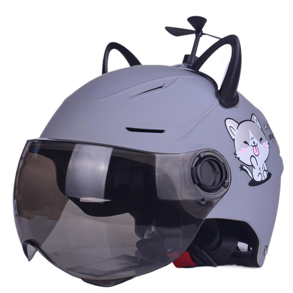 3C Certified Cat-Themed Lightweight Electric Bike Helmet - Summer Riding Sun Protection Safety Helmet