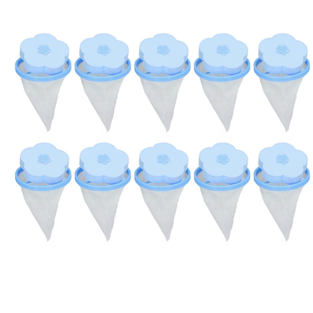 10Pcs High Efficiency Floating Filter Mesh Reusable Mesh Lint Catcher Universal Hair Remover Laundry Clean