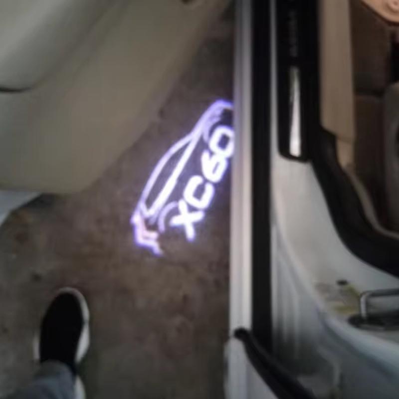 Lampe de Logo LED Projecteur de Bienvenue de Porte de Voiture Lumière de Courtoisie Pour Volvo S80 V90 S60L XC60 XC90 V60 V40 XC40 POLESTAR 2012-2024 LED de Voiture