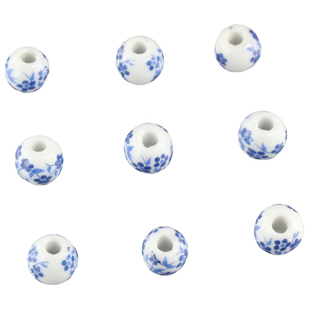 100pcs 100PCS Porcelain Beads 10mm Spacer Beads Handmade Ceramic Beads  Jewelry Making