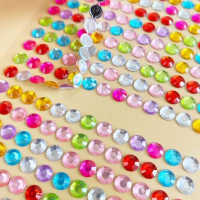 6mm Diamant Strasssteine Aufkleber für DIY Dekoration - Acryl Kristall Aufkleber für Kinder Basteln, Auto, Handy und Fotoalben