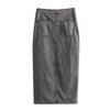 Women's European & American Short Denim Vest + Double Lapel Midi Skirt Set