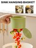 1PC Panier Passoire Suspendu Créatif pour Évier Couvercle Inférieur Ouvrable Égouttage Rapide Filtre à Déchets de Cuisine Multifonctionnel Détachable