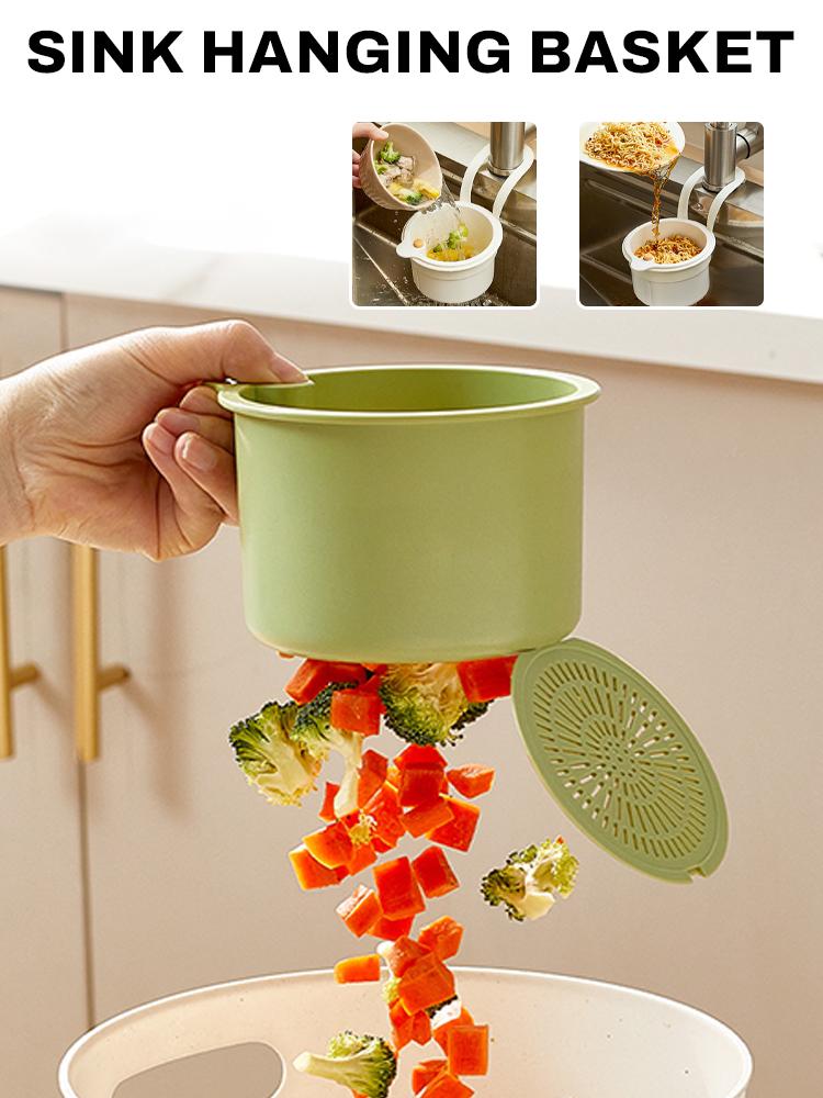 1PC Panier Passoire Suspendu Créatif pour Évier Couvercle Inférieur Ouvrable Égouttage Rapide Filtre à Déchets de Cuisine Multifonctionnel Détachable