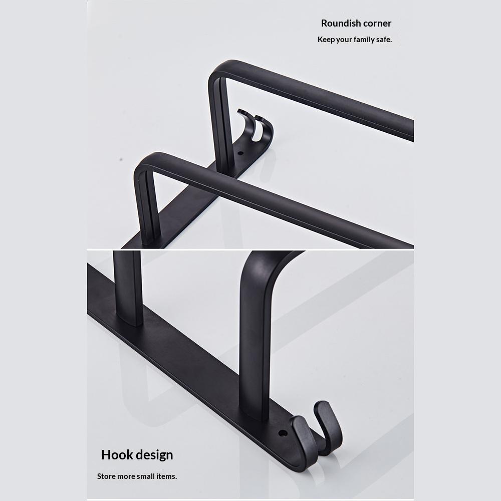Space Aluminum Towel Bar 40cm Bathroom Wall Mounted Towel Rack, Single Bar