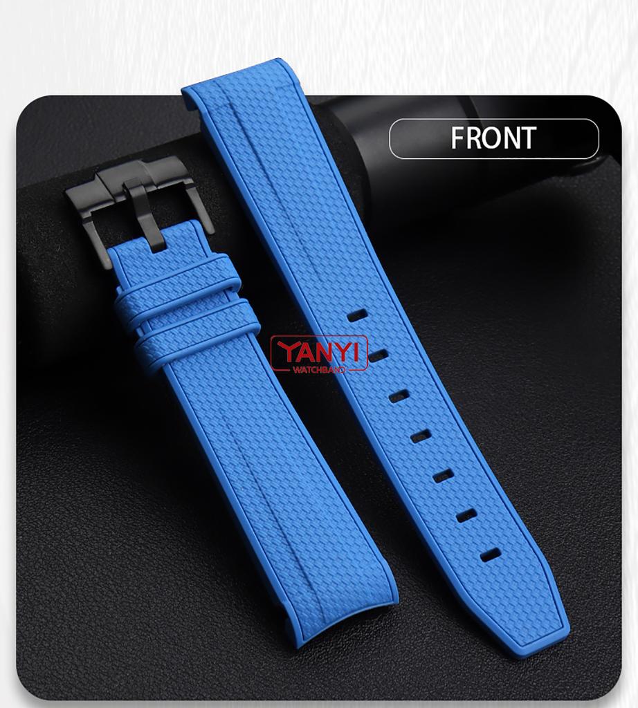 Rubber Watchband for Rolex Omega X Swatch Joint MoonSwatch Constellation Waterproof Sports 20mm Watch Strap Curved End Band