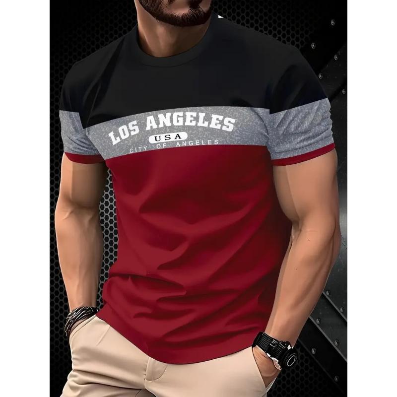 Fashion Men s Crew Neck Short Sleeve 3D Color Printing Striped Short Sleeve Crew Neck T-Shirt XS