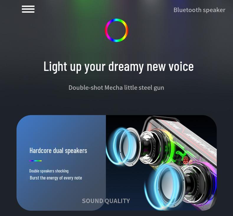 V8 Bluetooth Mini Speaker: Portable, Colorful LED, Heavy Bass, Desktop-Ready