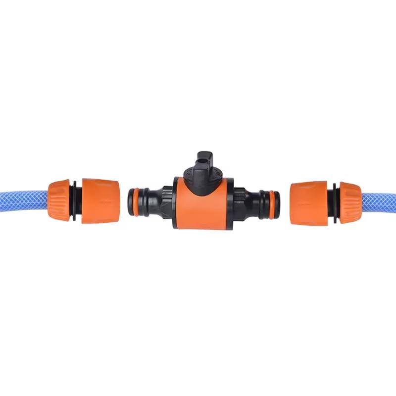 2PCS Garden Hose Shut-Off Valve Connector, Pipe Coupler Water Stop Joint for Irrigation System Repair