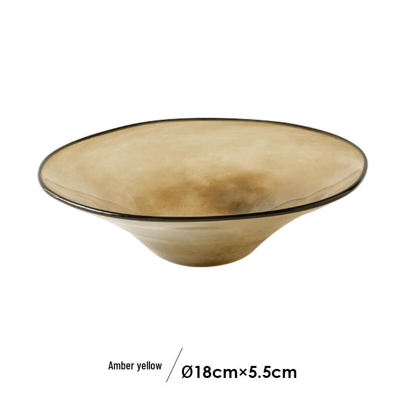 Kasumi Amber Yellow Glass Fruit Plate