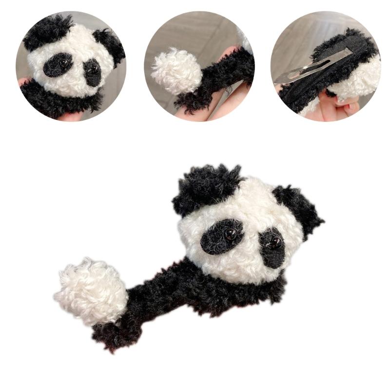 Plüsch-Panda-Form Haarspange/Haargummi/Stirnband Weihnachten Karneval Haargummi für Damen Teenager beim Fotografieren Rutschfest