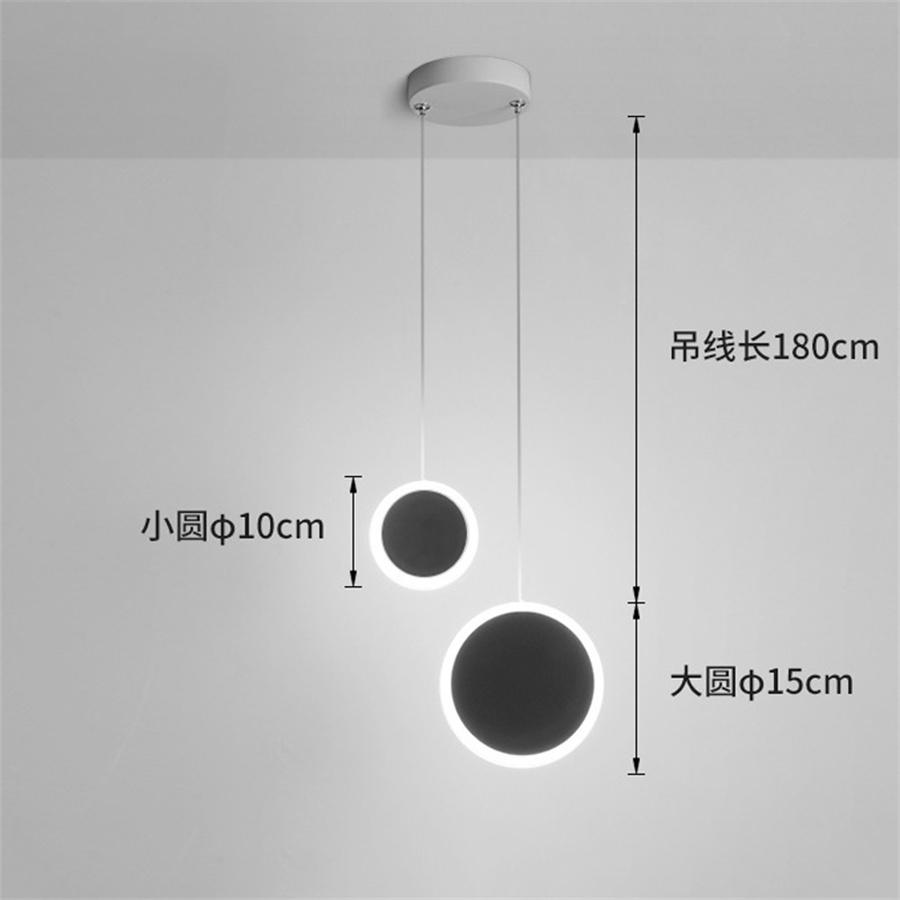 Lămpi Suspendate de Noptieră pentru Dormitor Lună cu Cap Dublu Restaurant Cafenea Bar Lampă Suspendată Alb Negru Lumină Suspendată LED