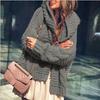 Women's Chunky Cable Knit Cardigan Hat Set - 2025 Autumn/Winter European & American Style Solid Sweater
