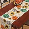 Festive Table Runner Fall Thanksgiving Pumpkin Leavest Table Runners Table Cloth for Holiday Decoration