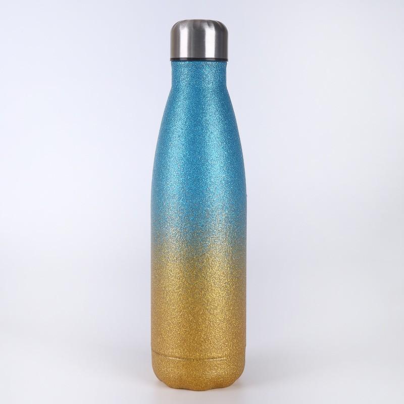 Stainless Steel Vacuum Insulated Travel Mug 500ml Gradient Design Portable Car Cup Office Outdoor Use