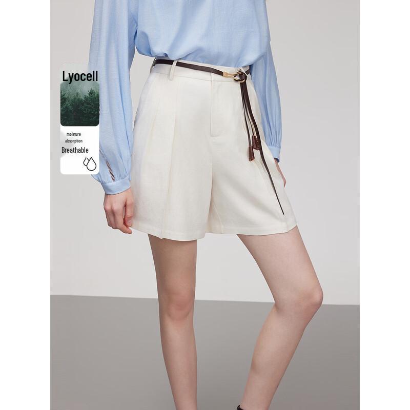 

ELLE Women s Lyocell Blend Loose Casual Shorts L