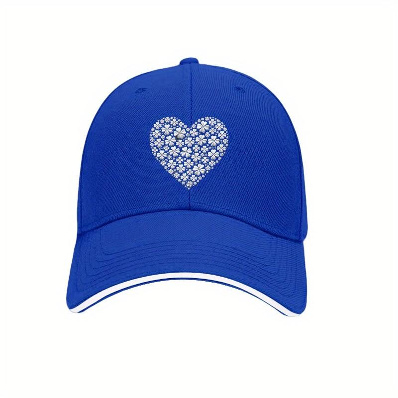 Clover Heart Baseball Cap Polyester Casual Adjustable Sun Protection Unisex Adult Baseball Hat