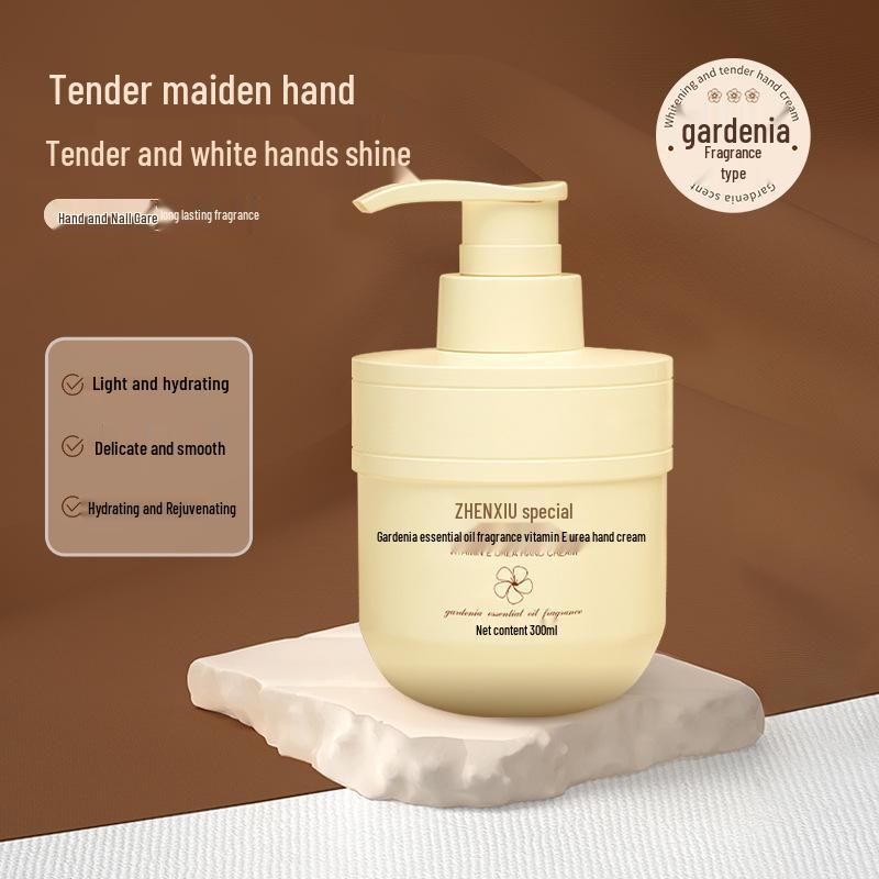 Gardenia Soft Fragrance Hand Cream with Vitamin E & Urea - Long-lasting Scent, Hydrating & Moisturizing, Anti-Chapping for Autumn & Winter.