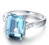 Set Kratopaz Engagement Ring, Noble Plated 18K Colored Sapphire Ring Jewelry