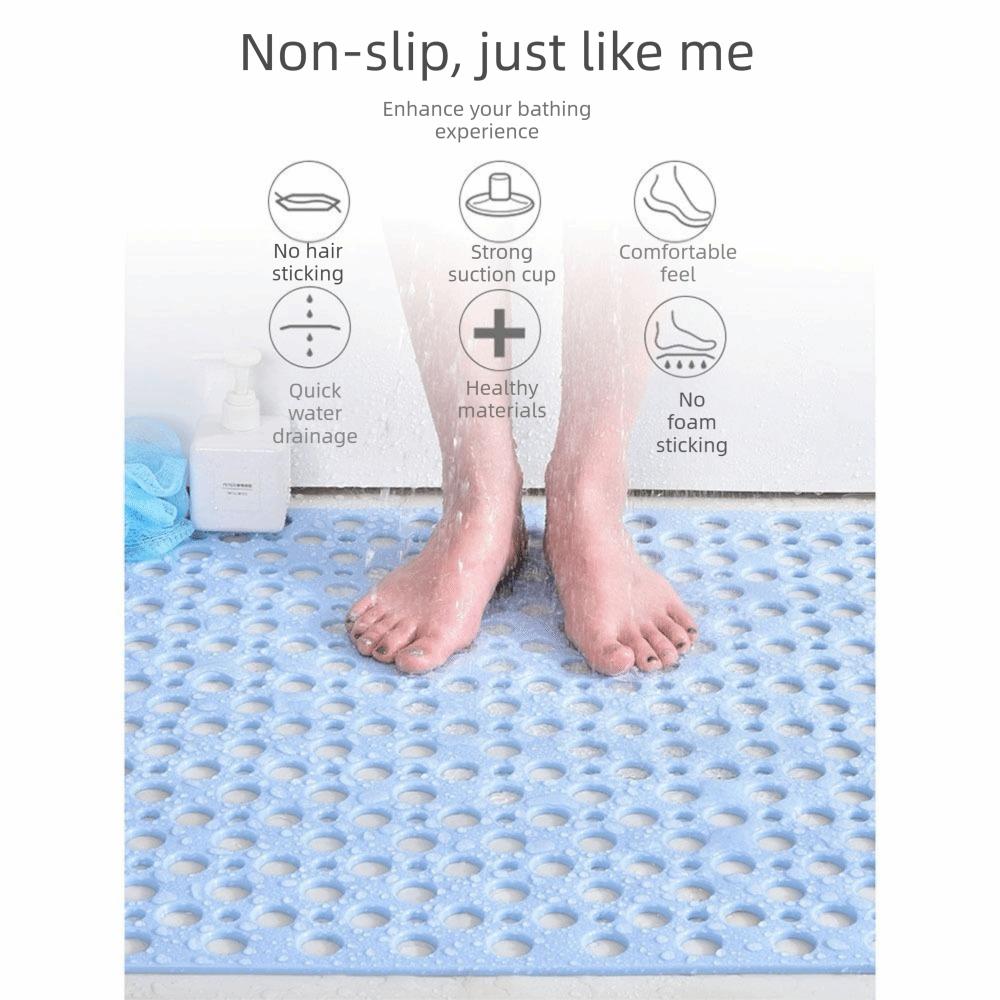 Eco Friendly Suction Cup Bath Mat Quick Drain Round Hole Bath Mat Foot Mat Bath Rug  Bathroom