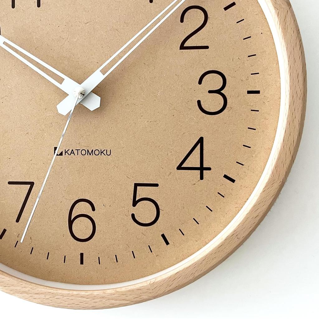 KATOMOKU muku clock 2 Natural Wall Continuous Second Diameter km-45NA Clock, Hand, 30.0cm (Quartz Clock)