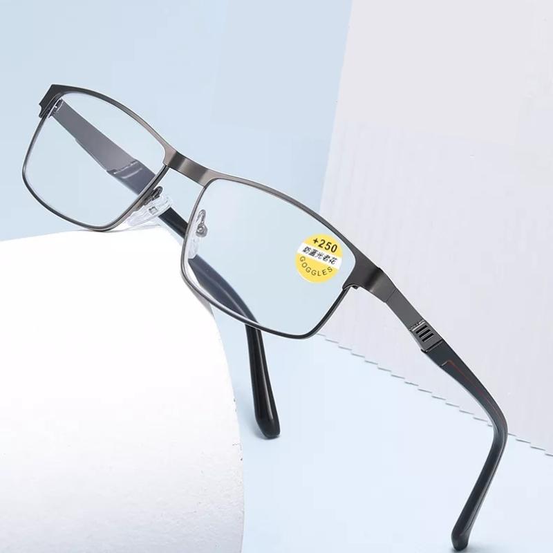 Pánské brýle na čtení Klasické Modré Světlo Blokující Brýle na Hypermetropii Retro Kovový Čtvercový Rám Brýle na Dálku +1.0 Až +4.0