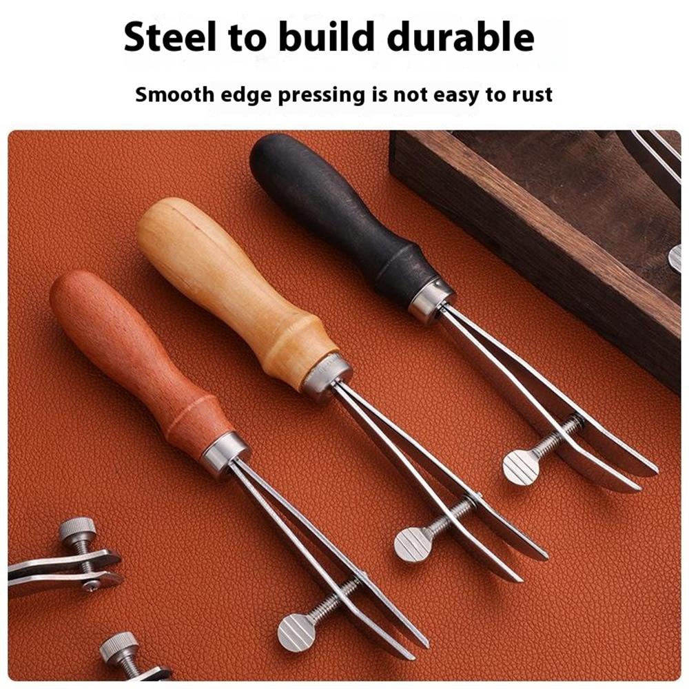 Adjustable Sandalwood Handle Leather Edge Liner Tool Leather Edge Pressing Marking Tool