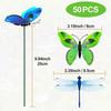 Butterfly Garden Stakes,50pcs Garden Ornaments Outdoor,garden Decor Waterproof Colorful Butterflies - DD