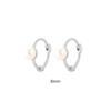 Factory 925 Sterling Silver Pearl Hoop Earring for Women Minimalist Versatile Daily Wear Stackable Earring Jewelry
