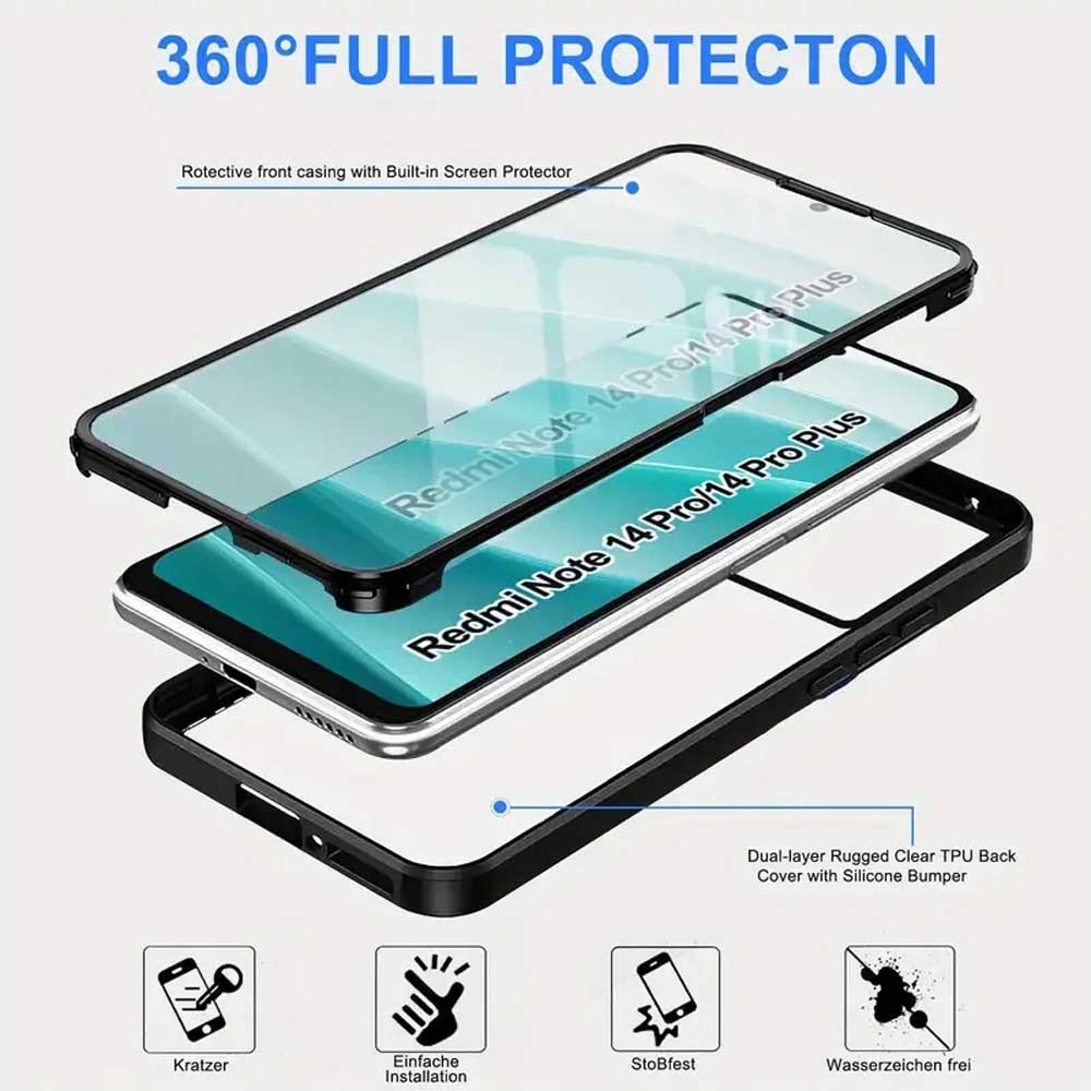 For Redmi Note 14 Pro PLus + 360 Full Body Screen Protector Transparent Case For Redmi Note 14 Pro 4G 5G Global Phone Cover