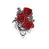 Flower Arm Tattoo Sticker Large Flower Red Rose Body English Arm Chest Cover Waterproof Simulation Tattoo Sticker