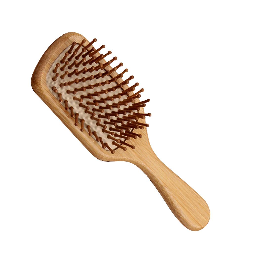 Bamboo Paddle Hair Brush Ergonomic Detangling Smoothing Massage Cushion Hair Brush Styling Tool