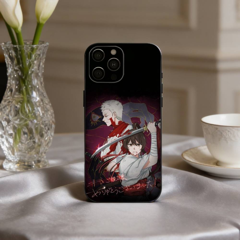 H-Hell P-Paradise Jigokuraku Custodia per Telefono Per iPhone 17pro, 16,15,14,13,12,11 X XR Plus, Altri Cover Morbida Nera